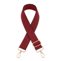 Detail of red and black chevron woven strap with adjustable gold lobster clasps - Red Black