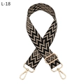 Details des verstellbaren Taschenriemens mit schwarz-goldenem Rautenmuster und Metallbeschlägen - Schwarz Khaki Silberne Schnalle (L-18)