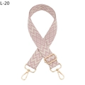 Rosafarbener und weißer geometrischer Taschengurt mit champagnergoldener Hardware - Khaki Rosa Silberne Schnalle (L-20)
