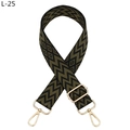 Verstellbarer Taschenriemen aus Nylon mit dunkelgrünen Chevron- und Rautenmustern - Schwarz Armeegrün Silberne Schnalle (L-25)