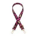 Verstellbarer Taschenriemen mit Leopardenmuster in Rosa und Lila mit Goldbeschlägen - Goldschnalle / Rosarot
