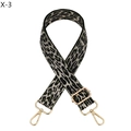 Detail of adjustable leopard print bag strap with golden zinc alloy metal hooks - X-3 Army Green / Silver Clasp
