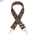 Detail of leopard print bag strap with golden lobster clasps and adjustable buckle - X-4 Orange / Silver Clasp