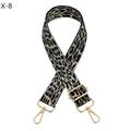Verstelbare tasriem met luipaardprint, goudkleurig draad en metalen haken - X-8 Grijs / Zilveren Sluiting