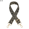 Macro detail of leopard print bag strap with adjustable light gold metal buckles - X-9 Yellow / Silver Clasp