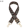 Close-up of leopard print bag strap with adjustable golden metal buckle and lobster clasp - X-10 Wine Red