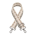 Verstellbarer breiter Jacquard-Schultergurt mit geometrischem Rautenmuster und Haken - Waffengrau-Schnalle / Reis Khaki Raute