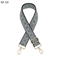 Detailaufnahme des Ersatzgurts mit geometrischem Muster und goldfarbenen Metallhaken - Schwarz Hellblau Rhombus (M-14)