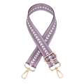Adjustable purple and white herringbone woven shoulder strap with gold metal hooks - Light Purple