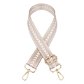Adjustable woven replacement strap for bags with golden lobster clasps and chevron pattern - Khaki