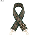 Detail of adjustable woven diamond pattern strap with gold metal hooks and dark green finish - Dark Green Geometric Style (Z-2 Dark Green Silver Buckle)