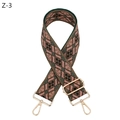 Detail of adjustable geometric diamond pattern wide bag strap with gold metal swivel hooks - Army Green Geometric Style (Z-3 Army Green Silver Buckle)