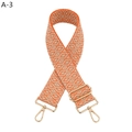 Verstellbarer gewebter Taschenriemen mit orangefarbenem Rautenmuster und Gold-Karabiner - Orange (A-3)