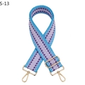 Détail d'une bandoulière réglable en nylon tressé lavande avec boucles dorées - Fermoir Argenté / Style à Pois Violet/Bleu (S-13)