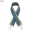Bandoulière tissée à rayures colorées réglable avec boucles en métal doré - G-6 Rayures Bleu Vert