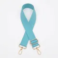 Dettaglio della tracolla regolabile azzurro cielo con ganci in metallo dorato - Gancio d'Argento / Celeste (N. 1)