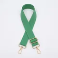 Tracolla regolabile in nylon verde intrecciato con ganci a moschettone in metallo dorato - Verde Chiaro (N. 2)
