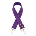 Dettaglio tracolla intrecciata viola regolabile con ganci in metallo dorato per borse - Gancio d'Argento / Viola (N. 7)