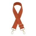 Dettaglio della tracolla regolabile in tela arancione caramello con ganci dorati - Light Brown (No. 9)