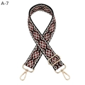 Close-up of geometric ethnic pattern bag strap with durable gold metal buckles - A-7 Black Red Floral