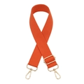 Adjustable orange nylon shoulder strap with gold hardware hooks for crossbody bags - Orange