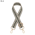 Verstellbarer breiter Schultergurt mit grün-beigem geometrischem Muster und Gold-Clips - R-4 Geometrisches Zickzack (Goldschnalle) / Grün