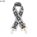 Detalle de correa ajustable de jacquard bohemio con ganchos de metal dorado - Estilo Jacquard Gris Negro (A-18)