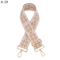 Detalle de correa ajustable de estilo étnico con patrón de copos rosas y ganchos dorados - Estilo Jacquard Rosa Caqui (A-19)