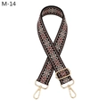 Adjustable geometric ethnic style wide shoulder strap with gold metal lobster clasps - Black Powder Pink (M-14)