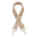 Detail eines verstellbaren Taschengurt mit Rautenmuster und goldenen Karabinern - Stil 4 Khaki Orange Diamant Goldene Schnalle