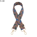 Détail de la bandoulière tissée aux motifs géométriques et mousquetons dorés légers - Rose Bleu Lac (S-18)