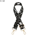 Detail of adjustable leopard print bag strap with polished gold-tone lobster clasps - C-32 Dark Grey White
