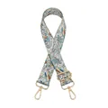 Detail of colorful geometric pattern bag strap with gold metal lobster clasps and buckle - Style 13 Light Green Comic Golden Buckle