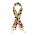 Detail of adjustable leopard print bag strap with high density nylon and gold hardware - Deep Khaki (No. 12)