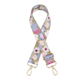 Floral print wide replacement shoulder strap for handbags with gold metal hardware - B12 Matcha Green Floral