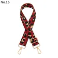 Adjustable leopard print bag strap with golden metal hooks for crossbody purses - Wine Red (No. 16)
