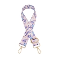Floral print adjustable replacement shoulder strap with gold metal hooks for handbags - B9 Pink Blue Floral