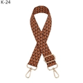 Bandoulière réglable en jacquard avec motif de gouttes orange et mousquetons en métal doré - Motif K-24 Orange Kaki (Boucle Argentée)