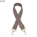 Adjustable woven replacement strap K-27 with fish scale pattern and gold metal hooks - Pattern K-27 Black Beige (Silver Buckle)