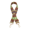 Adjustable woven canvas bag strap with colorful geometric patterns and gold metal clips - Style X3