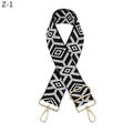 Detalle de correa ajustable geométrica étnica blanco y negro con ganchos dorados - Negro y Blanco con Hebilla Dorada