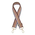 Adjustable wide replacement bag strap with colorful ethnic stripes and gold metal hardware - Coffee Orange Colorful Stripes (Gold Buckle) (No.50)