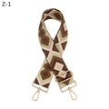 Dettaglio della tracolla jacquard con filo di lurex dorato e moschettoni in metallo - Z-1 Cachi Seta Dorata (Fibbia in Argento)