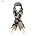 Dettaglio tracolla jacquard regolabile con moschettoni in metallo dorato lucido - Z-4 Cachi Scuro Seta Argentata (Fibbia in Argento)