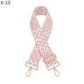 Detail of pink and white geometric jacquard woven strap with golden metal swivel hooks - Silver Clasp / Pink and White Geometric Wave (X-10)