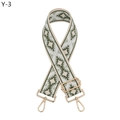 Dettaglio tracolla in jacquard verde e beige con moschettoni in metallo dorato - Y-3 Verde Militare