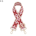 Dettaglio tracolla jacquard etnica con ganci rotanti in metallo dorato lucido - Y-5 Rosso