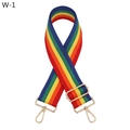 Dettaglio tracolla regolabile in tela arcobaleno con moschettoni in metallo oro - Arcobaleno Con Fibbia Dorata (W-1)