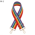 Dettaglio tracolla arcobaleno con stelle argentate e ganci in metallo dorato lucido - Stella Argentata Arcobaleno Con Fibbia Dorata (W-2)