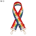 Dettaglio tracolla arcobaleno con stelle bianche e ganci in metallo dorato lucido - Stella Bianca Arcobaleno Con Fibbia Dorata (W-3)